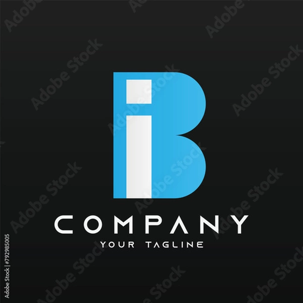 Obraz Logo vector template of letter BI