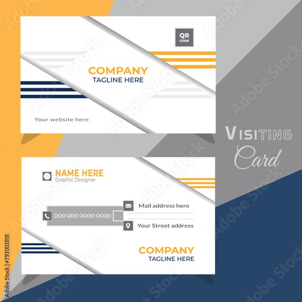 Fototapeta Simple & Clean Visiting Card design, Vector Illustration Design Template.