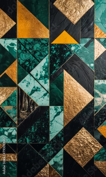 Obraz Enigmatic Green Yellow Black Abstract Backgrounds: Elegance Unveiled