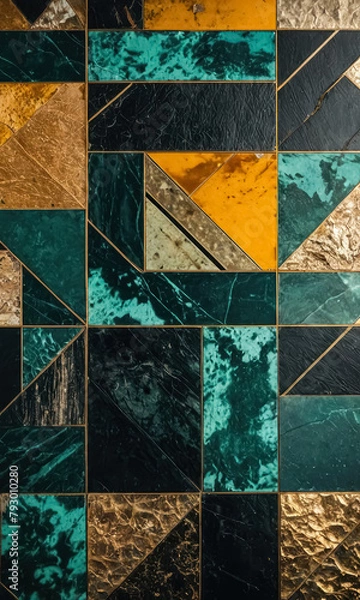 Obraz Exploring Green Yellow Black Abstract Backgrounds: A Visual Symphony