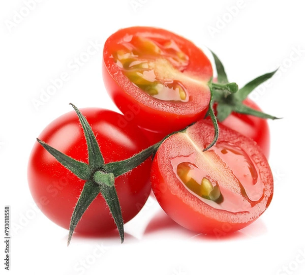 Fototapeta Red Cherry Tomatoes on white background