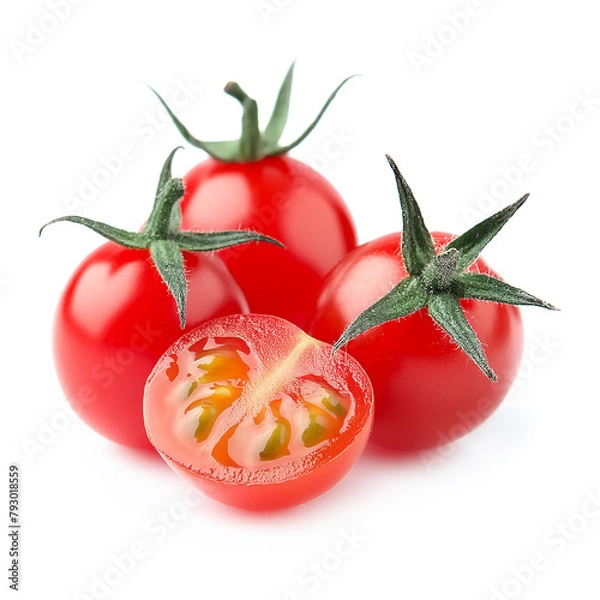 Obraz Red Cherry Tomatoes on white background