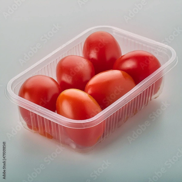 Obraz Red Cherry Tomatoes In Plastic tray