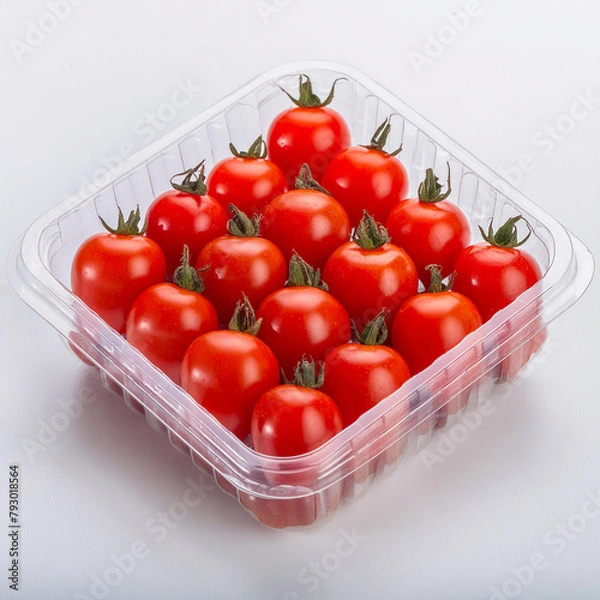 Obraz Red Cherry Tomatoes In Plastic tray