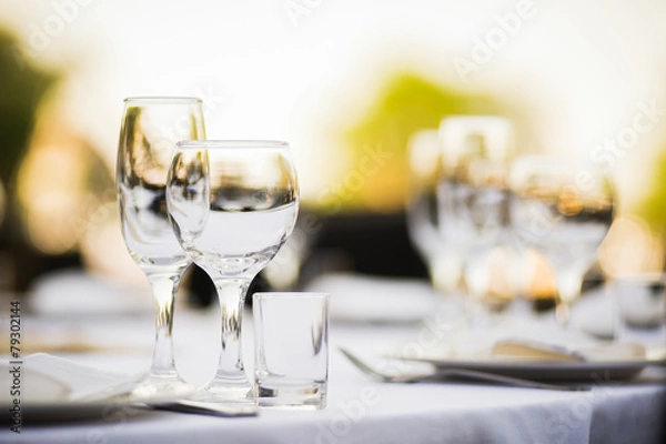 Obraz Banquet wedding table setting on evening reception