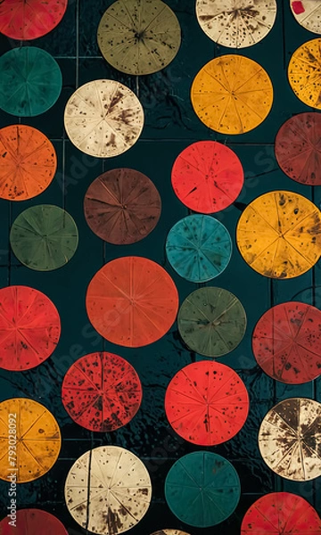 Fototapeta Artistry Awakens: Dive into a Kaleidoscope of Colorful Circles in Abstract Design