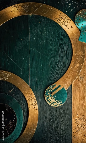 Obraz Craft a Visually Striking Template: Luxurious Gold Green Circle Inspiration