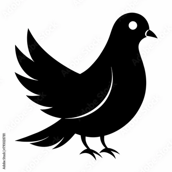Obraz dove silhouette vector illustration