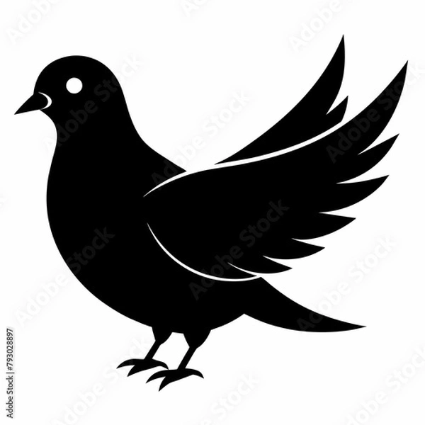 Obraz dove silhouette vector illustration