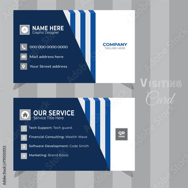 Fototapeta Uncommon Visiting Card Template, Vector illustration design.