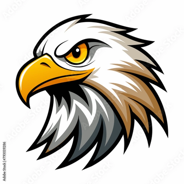 Obraz American bald eagle head vector illustration