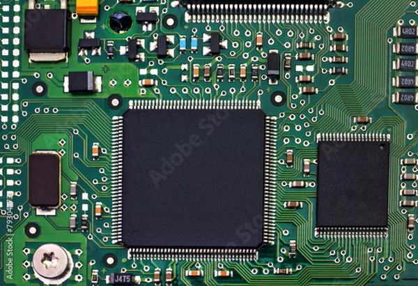 Fototapeta Electronic circuit board with components