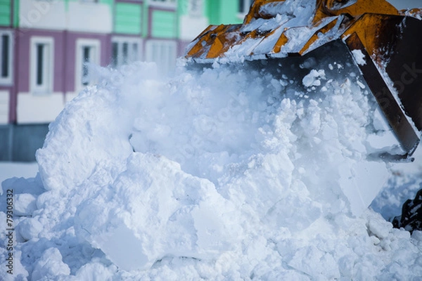 Obraz bulldozer removing snow
