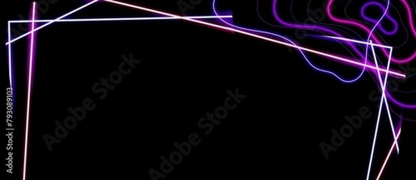 Obraz lighting waves and lines abstract with black background illustration 