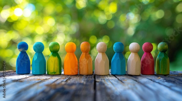Fototapeta Diversity workplace inclusivity world day cultural multicultural inclusive friendly cohesive teamwork  cut out colourful