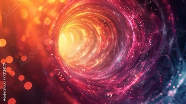 Fototapeta b'Glowing Futuristic Tunnel'