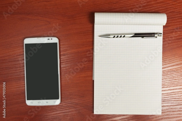 Obraz Phone and notebook