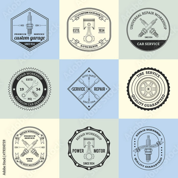 Obraz Repair Workshop Emblems