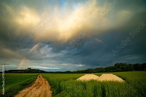 Obraz rainbow over the field