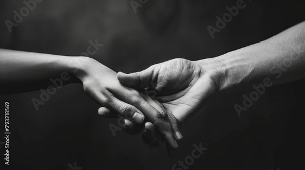 Obraz Conceptual image of a helping hand and international day of peace, symbolizing support and cooperation through an outstretched hand, highlighting teamwork and unity.