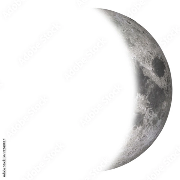 Fototapeta Waxing Crescent (Moon Phase), "Elements of this image furnished by NASA ", isolated png background