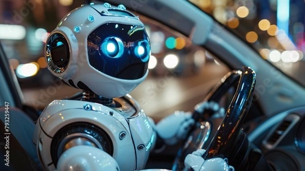 Obraz ai robot autopilot concept