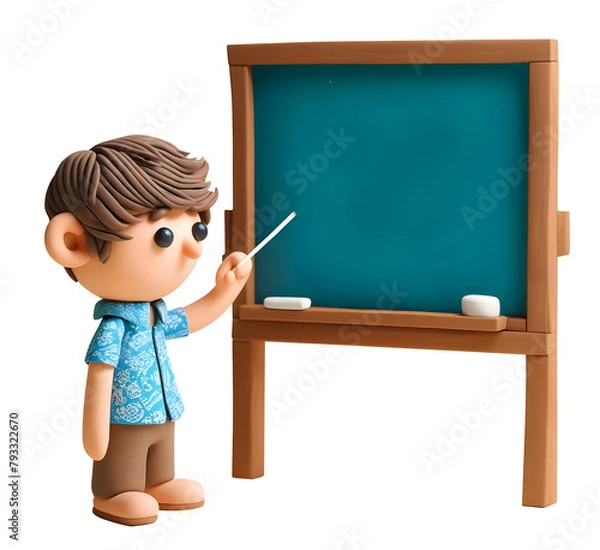 Obraz Enseignant au tableau à la craie