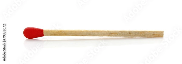 Fototapeta Close-up of a red match isolated on white