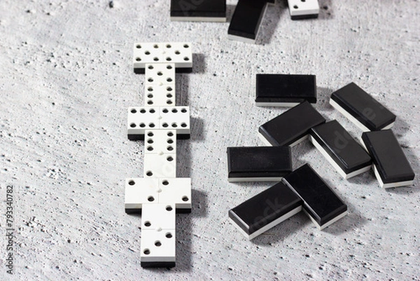 Obraz Playing with the pieces: Dominoes in close-up
