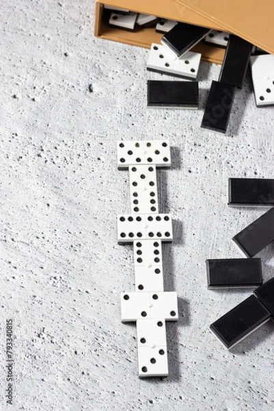 Obraz Ability and reflection; Classic domino game. Copy-space..