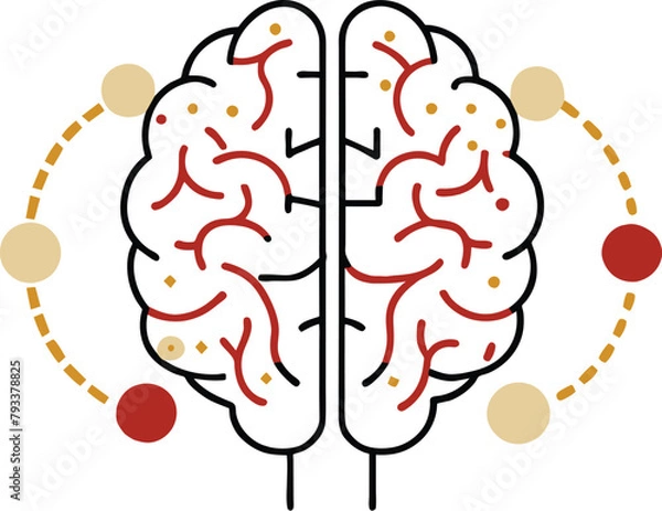 Obraz A brain with ideas  in motion