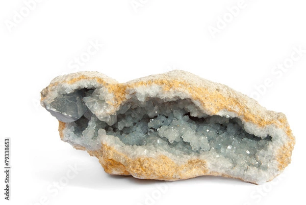 Fototapeta light blue crystals inside a geode