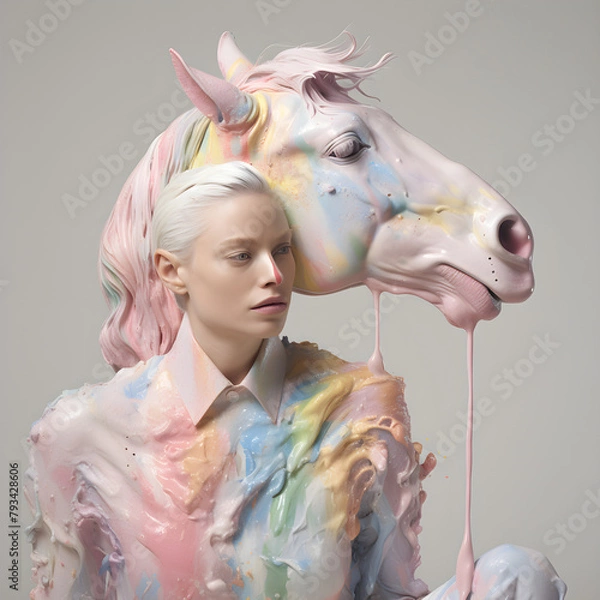 Obraz girl with hourse