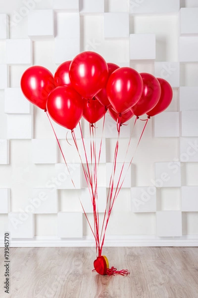 Obraz Red balloons in the room