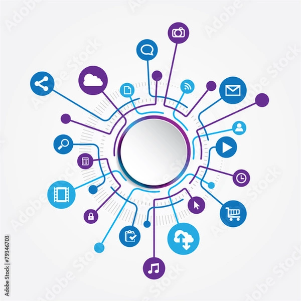 Obraz Circle Social Media Connection