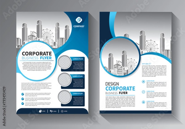 Fototapeta Corporate Book Cover Design Template in A4. Can be adapt to Brochure, Annual Report, Magazine, Poster, Business Presentation, Portfolio, Flyer, Banner, Website.