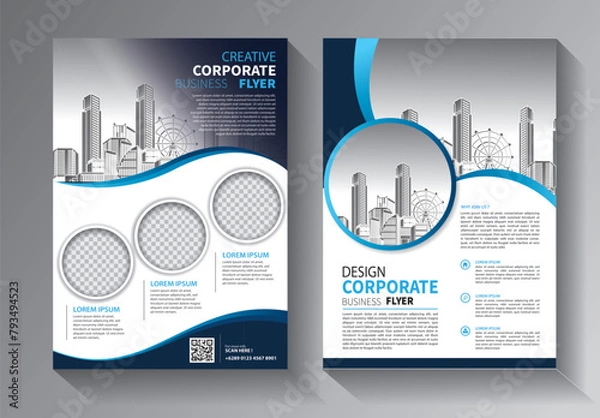 Fototapeta Corporate Book Cover Design Template in A4. Can be adapt to Brochure, Annual Report, Magazine, Poster, Business Presentation, Portfolio, Flyer, Banner, Website.
