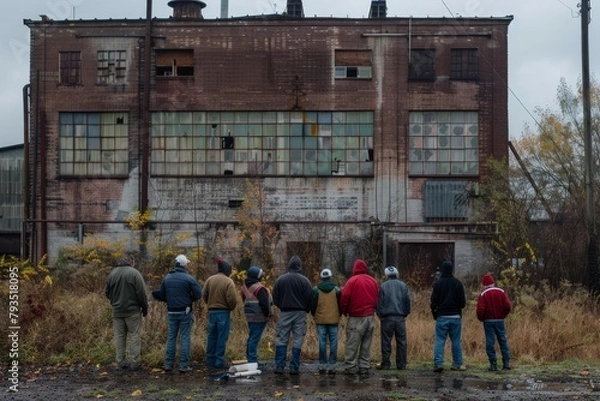 Obraz standing outside a closed factory