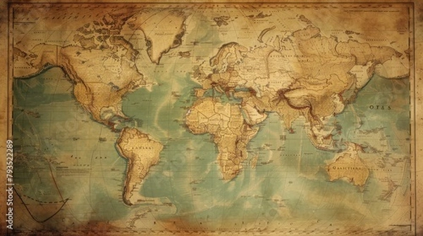 Obraz old world map