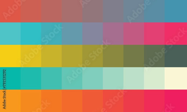 Fototapeta Colorful palette with black border, ideal for graphic design projects, creating color schemes, web design, art inspiration, and color theory.