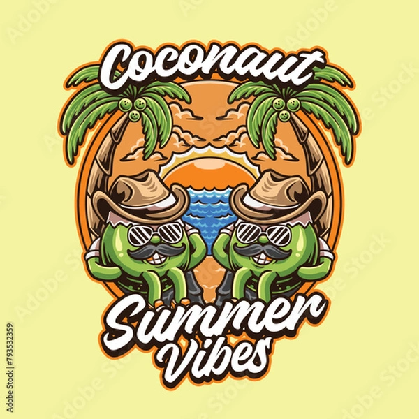 Obraz Coconut chill at the beach with summer vibes