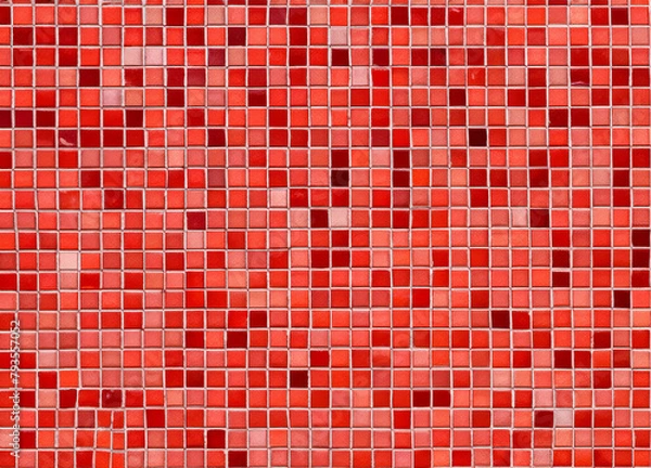 Obraz Red mosaic tiles texture