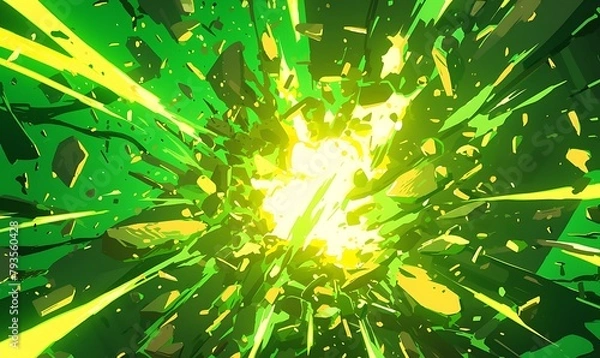 Fototapeta comic style explosion background in green
