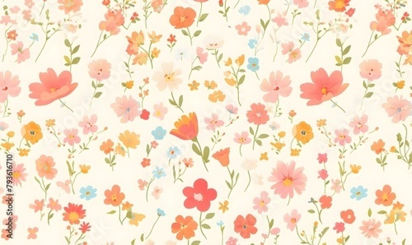 Fototapeta simple small flower pattern, Generative AI