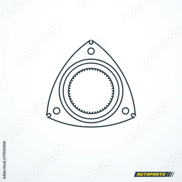 Fototapeta Rotor of rotary Wankel engine. Vector illustration