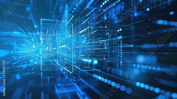 Fototapeta abstract blue technology hologram business backgrounds