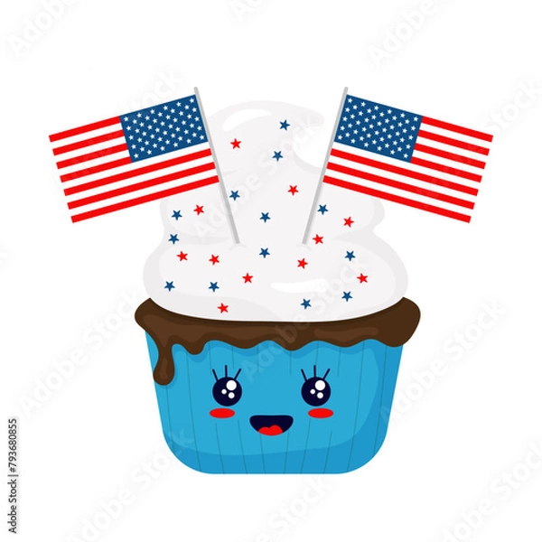 Obraz Cupcake with USA flag