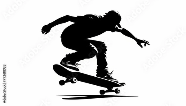 Fototapeta Boy having fun playing skateboard	