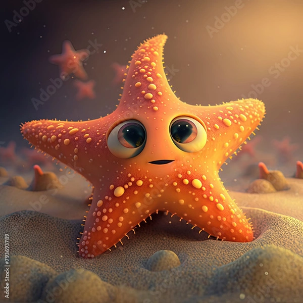 Obraz Animated cute looking starfish