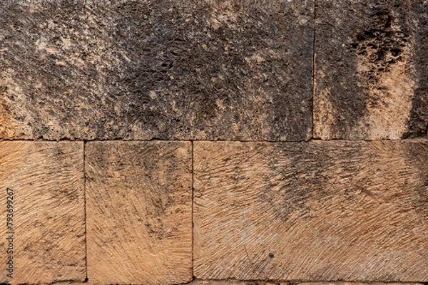 Obraz Brown stone wall background. Old rock texture. Stone brick wall texture background backdrop